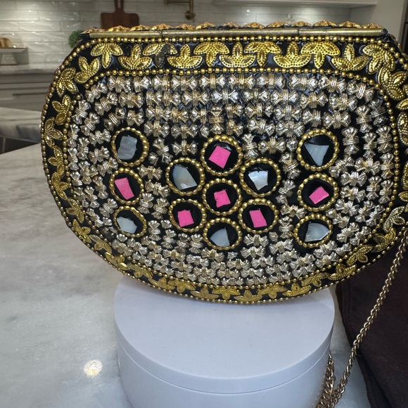 Ramla Beverly Hills Mosaic Pink and Gold Women's Bag - Picture 3 of 8